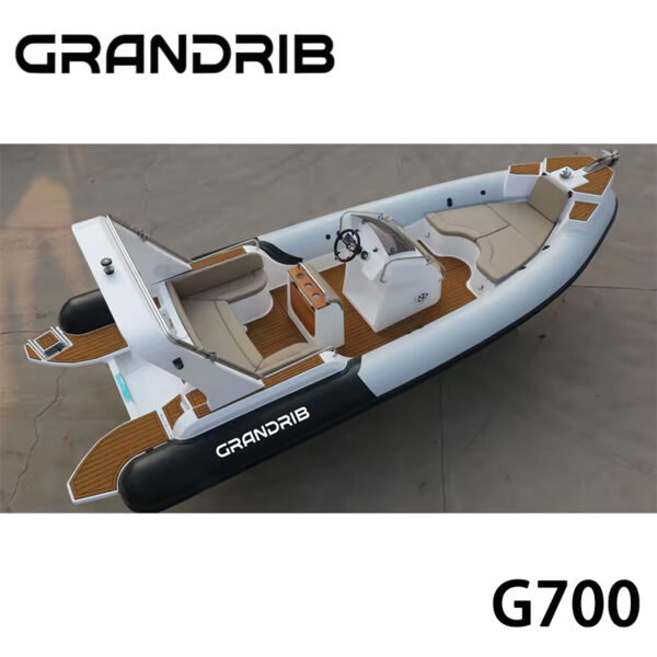 1-2-21 Grandrib G700 23ft Chinese Fiberglass Rigid-Hull Intelligent Inflatable Boat for Fishing & Entertainment