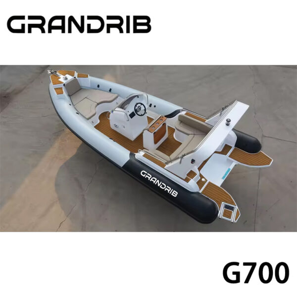 1-4-41 Grandrib G700 23ft Chinese Fiberglass Rigid-Hull Intelligent Inflatable Boat for Fishing & Entertainment
