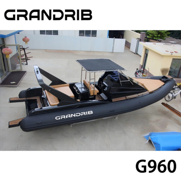 1-5-5.png Grandrib G960 – 31ft Luxury Semi-Rigid Inflatable Boat, CE Certified High-Speed Sport Fiberglass Cabin RIB Boat for Sale