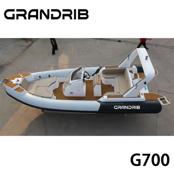 1-5-51 Grandrib G700 23ft Chinese Fiberglass Rigid-Hull Intelligent Inflatable Boat for Fishing & Entertainment