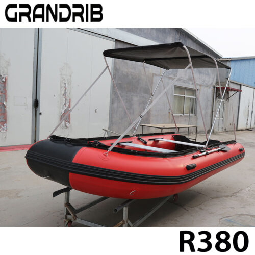 Grandrib R380 Hot Sale Luxury High Speed Fishing Boats Inflatable Hypalon PVC 3.8M Modern Design Outboard Boat