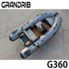 Grandrib G360 Luxury 12ft Fiberglass inflatable Hypalon boat with steering wheel and Center console Wholesale Tenders boat