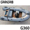 Grandrib G360 Luxury 12ft Fiberglass inflatable Hypalon boat with steering wheel and Center console Wholesale Tenders boat