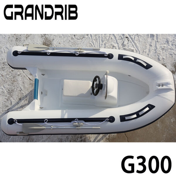 Grandrib G300 9.8ft Fiberglass Hull RIB Hypalon PVC Inflatable Tubes Sport Rigid Rib Fishing Boat