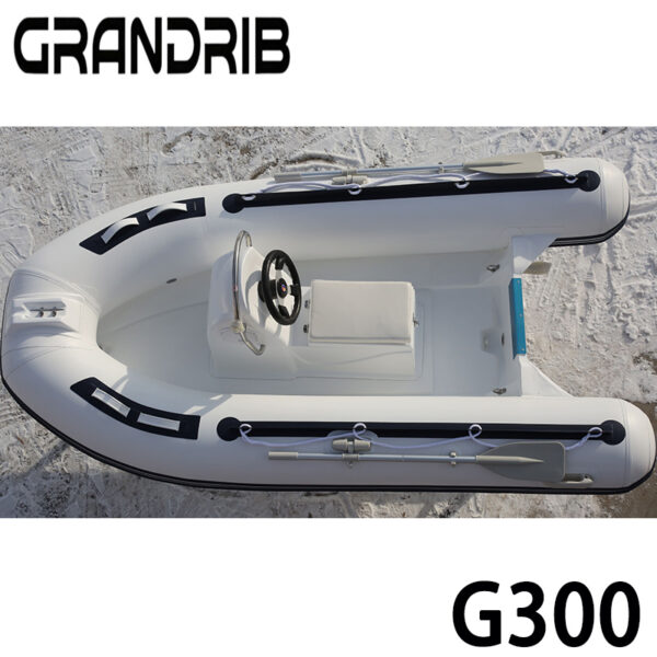 Grandrib G300 9.8ft Fiberglass Hull RIB Hypalon PVC Inflatable Tubes Sport Rigid Rib Fishing Boat