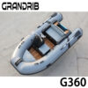 Grandrib G360 Luxury 12ft Fiberglass inflatable Hypalon boat with steering wheel and Center console Wholesale Tenders boat