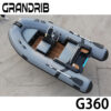 Grandrib G360 Luxury 12ft Fiberglass inflatable Hypalon boat with steering wheel and Center console Wholesale Tenders boat