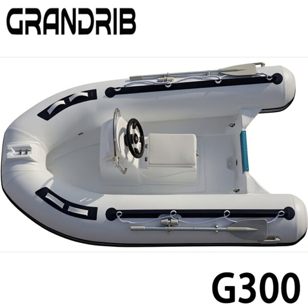 Grandrib G300 9.8ft Fiberglass Hull RIB Hypalon PVC Inflatable Tubes Sport Rigid Rib Fishing Boat