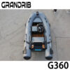Grandrib G360 Luxury 12ft Fiberglass inflatable Hypalon boat with steering wheel and Center console Wholesale Tenders boat